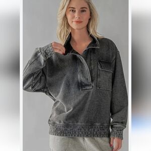 AFC Everyday faded washed black pullover sweatshirt Small